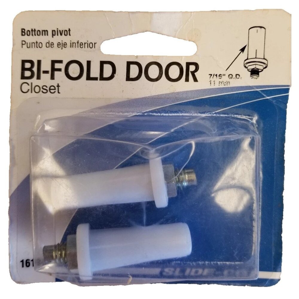 Prime-Line Bottom mount Bi-Fold Door Pivot White 2 pk 161902